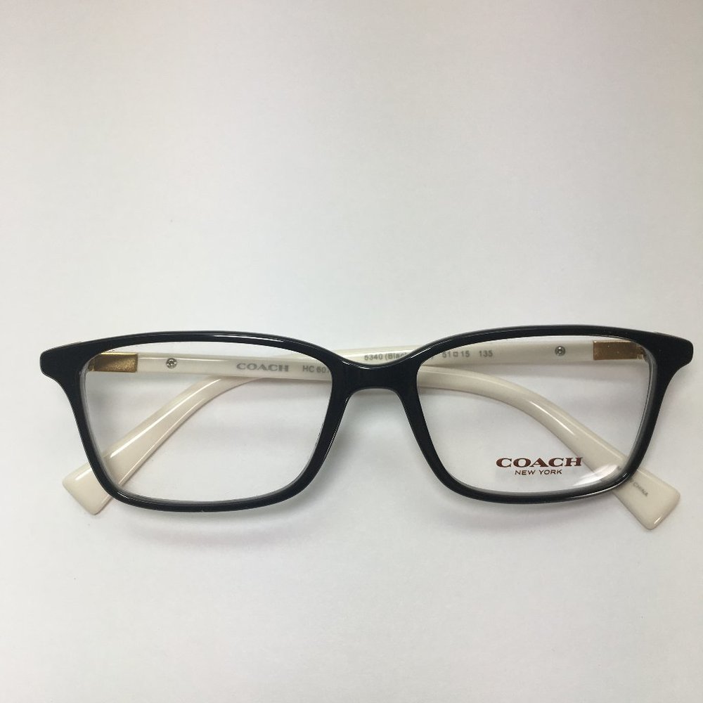 Coach Rectangle Black Ivory Eyeglasses Frames NWOT - Picture 8 of 8